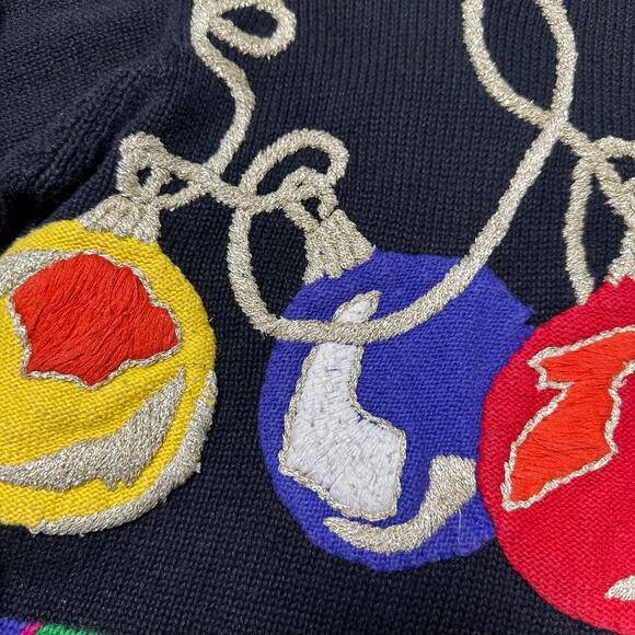 Lisa Nichols Vintage Christmas Ornament Turtleneck Sweater - Picture 4 of 8